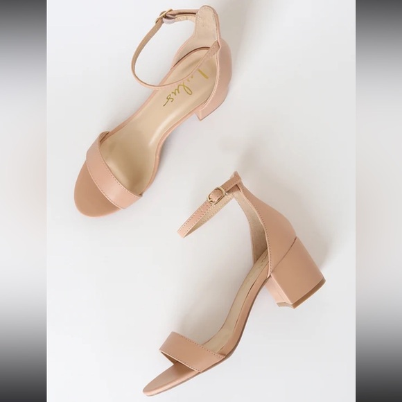 S5 - Lulus pink: tan Harper almond ankle strap heel size 7 - Picture 4 of 14